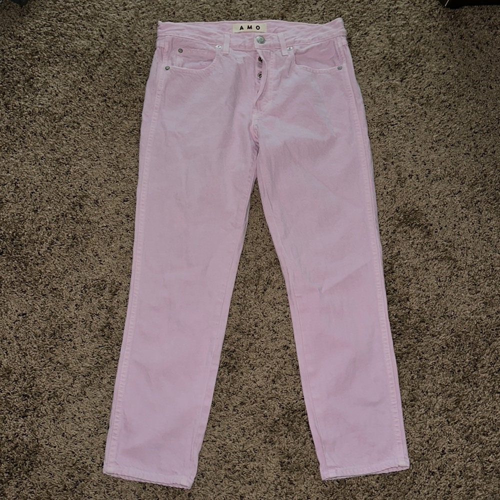 AMO Denim Jeans Tomboy Crop Dive Bar Button Fly Distressed size 26